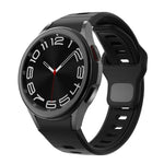 سوار ساعة سيليكون بمشبك عكسي مخطط بلونين، لساعات Samsung Galaxy Watch 7 / 6