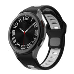سوار ساعة سيليكون بمشبك عكسي مخطط بلونين، لساعات Samsung Galaxy Watch 7 / 6