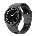 سوار ساعة سيليكون بمشبك عكسي مخطط بلونين، لساعات Samsung Galaxy Watch 7 / 6