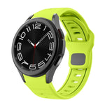 سوار ساعة سيليكون بمشبك عكسي مخطط بلونين، لساعات Samsung Galaxy Watch 7 / 6