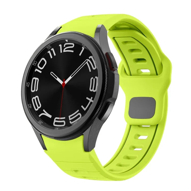 سوار ساعة سيليكون بمشبك عكسي مخطط بلونين، لساعات Samsung Galaxy Watch 7 / 6