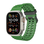 سوار ساعة سيليكون بثقوب مزدوجة الصف من أوشن، لسلسلة Apple Watch SE 2023 مقاس 44مم، لسلسلة Apple Watch Ultra 2 مقاس 49مم، لسلسلة Apple Watch 9 مقاس 45مم