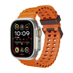 سوار ساعة سيليكون بثقوب مزدوجة الصف من أوشن، لسلسلة Apple Watch Ultra مقاس 49مم، لسلسلة Apple Watch 8 مقاس 45مم، لسلسلة Apple Watch SE 2022 مقاس 44مم