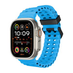سوار ساعة سيليكون بثقوب مزدوجة الصف من أوشن، لسلسلة Apple Watch Ultra مقاس 49مم، لسلسلة Apple Watch 8 مقاس 45مم، لسلسلة Apple Watch SE 2022 مقاس 44مم