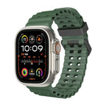 سوار ساعة سيليكون بثقوب مزدوجة الصف من أوشن، لسلسلة Apple Watch Ultra مقاس 49مم، لسلسلة Apple Watch 8 مقاس 45مم، لسلسلة Apple Watch SE 2022 مقاس 44مم