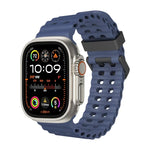 سوار ساعة سيليكون بثقوب مزدوجة الصف من أوشن، لسلسلة Apple Watch Ultra مقاس 49مم، لسلسلة Apple Watch 8 مقاس 45مم، لسلسلة Apple Watch SE 2022 مقاس 44مم