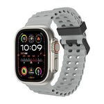 سوار ساعة سيليكون بثقوب مزدوجة الصف من أوشن، لسلسلة Apple Watch Ultra مقاس 49مم، لسلسلة Apple Watch 8 مقاس 45مم، لسلسلة Apple Watch SE 2022 مقاس 44مم