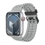 سوار ساعة سيليكون بثقوب مزدوجة الصف من أوشن، لسلسلة Apple Watch Ultra مقاس 49مم، لسلسلة Apple Watch 8 مقاس 45مم، لسلسلة Apple Watch SE 2022 مقاس 44مم