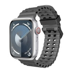 سوار ساعة سيليكون بثقوب مزدوجة الصف من أوشن، لسلسلة Apple Watch 7 مقاس 45مم، لسلسلة Apple Watch SE مقاس 44مم، لسلسلة Apple Watch 6 مقاس 44مم