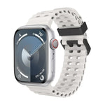 سوار ساعة سيليكون بثقوب مزدوجة الصف من أوشن، لسلسلة Apple Watch 7 مقاس 45مم، لسلسلة Apple Watch SE مقاس 44مم، لسلسلة Apple Watch 6 مقاس 44مم