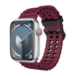 سوار ساعة سيليكون بثقوب مزدوجة الصف من أوشن، لسلسلة Apple Watch 5 مقاس 44مم، لسلسلة Apple Watch 4 مقاس 44مم، لسلسلة Apple Watch 3 مقاس 42مم