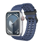 سوار ساعة سيليكون بثقوب مزدوجة الصف من أوشن، لسلسلة Apple Watch 5 مقاس 44مم، لسلسلة Apple Watch 4 مقاس 44مم، لسلسلة Apple Watch 3 مقاس 42مم