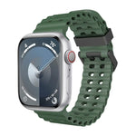 سوار ساعة سيليكون بثقوب مزدوجة الصف من أوشن، لسلسلة Apple Watch 5 مقاس 44مم، لسلسلة Apple Watch 4 مقاس 44مم، لسلسلة Apple Watch 3 مقاس 42مم