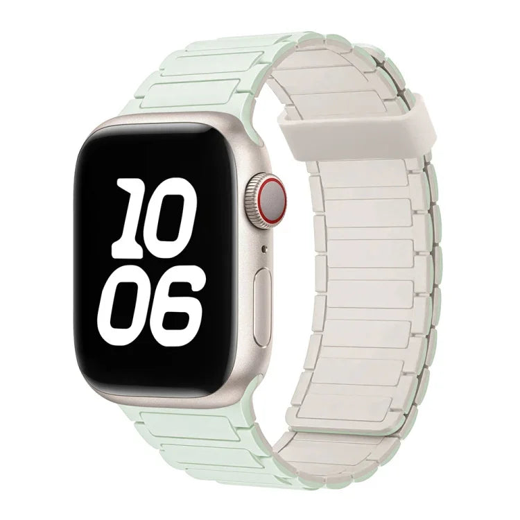 سوار ساعة سيليكون بحلقات مغناطيسية ثلاثية الحبات، لسلسلة Apple Watch 5 مقاس 44مم