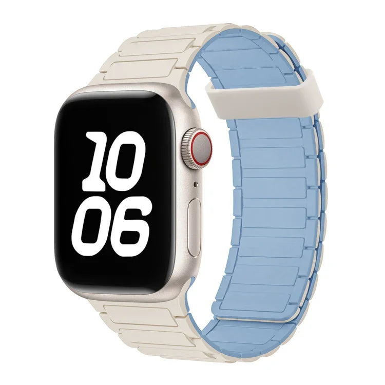 سوار ساعة سيليكون بحلقات مغناطيسية ثلاثية الحبات، لسلسلة Apple Watch 5 مقاس 44مم