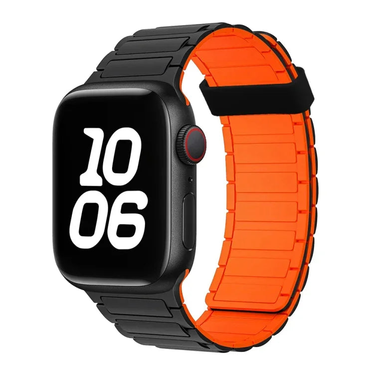 سوار ساعة سيليكون بحلقات مغناطيسية ثلاثية الحبات، لسلسلة Apple Watch 5 مقاس 44مم