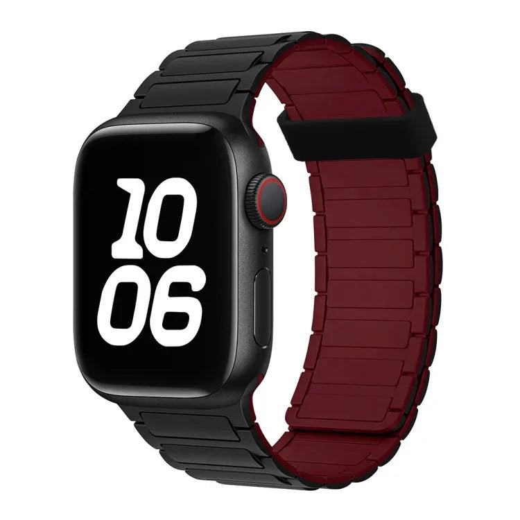 سوار ساعة سيليكون بحلقات مغناطيسية ثلاثية الحبات، لسلسلة Apple Watch 5 مقاس 44مم