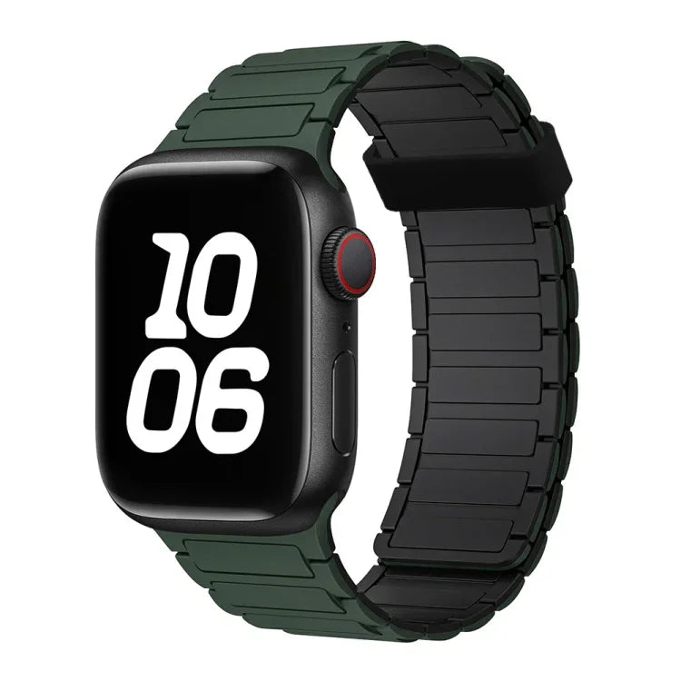 سوار ساعة سيليكون بحلقات مغناطيسية ثلاثية الحبات، لسلسلة Apple Watch 5 مقاس 44مم