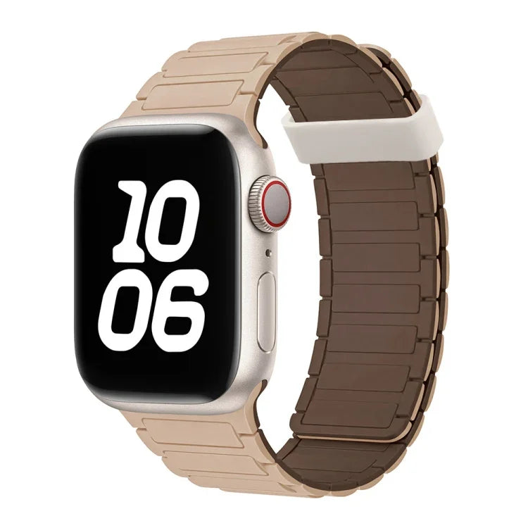 سوار ساعة سيليكون بحلقات مغناطيسية ثلاثية الحبات، لسلسلة Apple Watch 5 مقاس 44مم