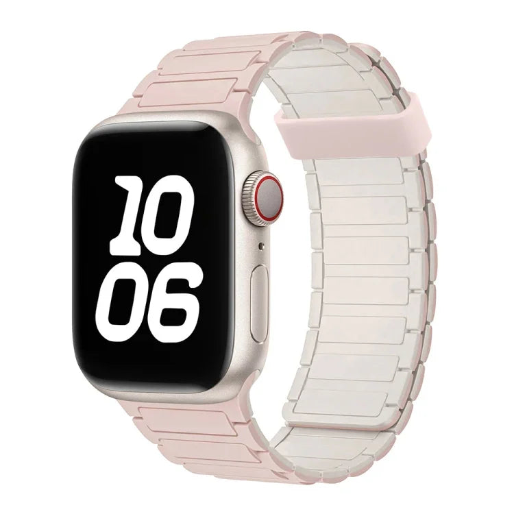سوار ساعة سيليكون بحلقات مغناطيسية ثلاثية الحبات، لسلسلة Apple Watch 5 مقاس 44مم