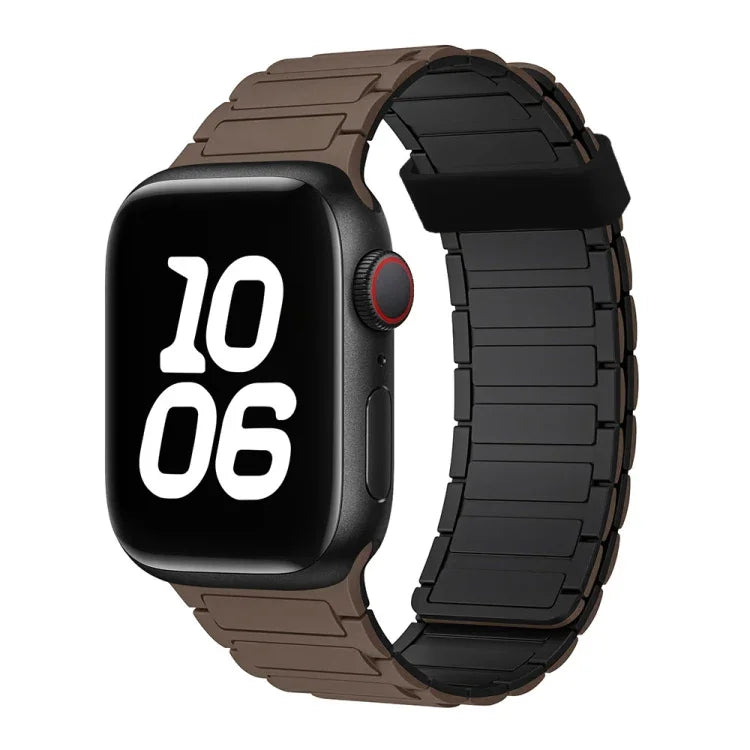 سوار ساعة سيليكون بحلقات مغناطيسية ثلاثية الحبات، لسلسلة Apple Watch 5 مقاس 44مم