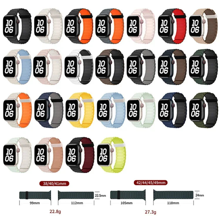 سوار ساعة سيليكون بحلقات مغناطيسية ثلاثية الحبات، لسلسلة Apple Watch 5 مقاس 44مم