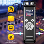 مسجل صوت ذكي مزود بميكروفون مزدوج متعدد الاتجاهات مع تقليل الضوضاء، 32GB، 64GB