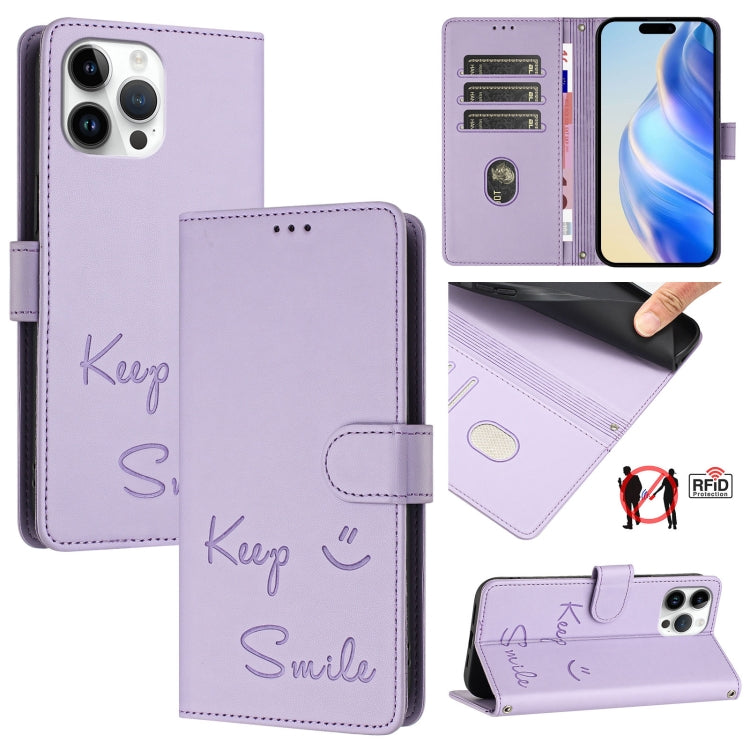 غطاء هاتف جلدي بنقشة ابتسامة مع حماية RFID، لأجهزة iPhone 14 Pro Max، iPhone SE 2022 / 2020 / 8 / 7، iPhone 13 Pro Max، iPhone 13 Pro، iPhone 13 mini، iPhone 12 / 12 Pro، iPhone 12 Pro Max، iPhone 12 mini