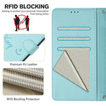 غطاء هاتف جلدي بنقش ابتسامة مع حماية RFID، لأيفون 17 برو ماكس، لأيفون 17 برو، لأيفون 17، لأيفون Air، لأيفون SE 2024، لأيفون 16 برو ماكس، لأيفون 16 برو، لأيفون 16 بلس