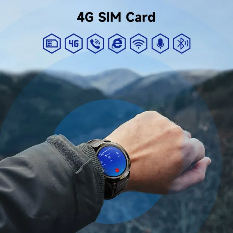 ساعة ذكية LEMFO Z1 بشاشة AMOLED 1.43 بوصة، شبكة 4G، أندرويد 8.1، 4GB+64GB، النسخة الأوراسية، 4GB+64GB