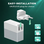 شاحن سفر LDNIO A2620C PD3.0 بقوة 65 واط مع كابل Type-C إلى Type-C، قابس الاتحاد الأوروبي، قابس الولايات المتحدة، قابس المملكة المتحدة
