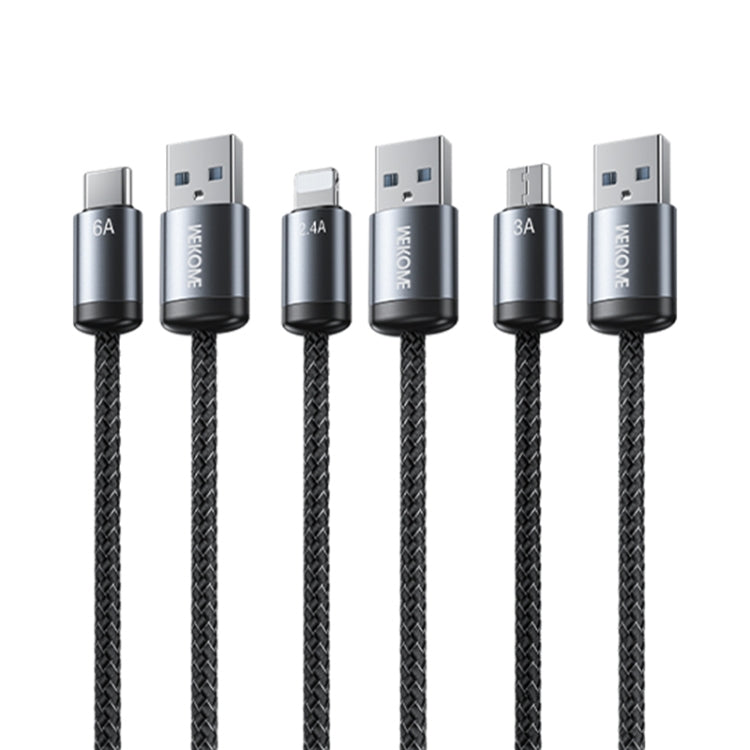 كابل بيانات شحن سريع WK WDC-32i Raython Gen2 بطول 1 متر 2.4 أمبير USB إلى 8 دبابيس، WDC-32i