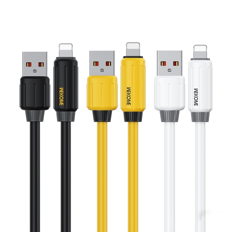 كابل بيانات شحن سريع WK WDC-27i من السيليكون الطبيعي المرن بطول 1 متر 12 واط USB إلى 8 دبابيس، WDC-27i