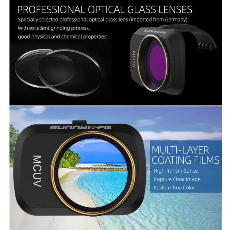فلتر عدسة طائرة بدون طيار 4 في 1 من Sunnylife MM-FI9256 لطائرة DJI Mavic mini، ND4+ND8+ND16+ND32