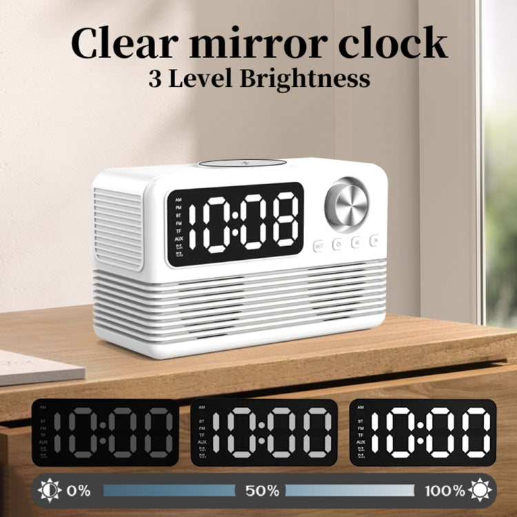 مكبر صوت بلوتوث 5.3 مع ساعة منبه LED وعرض موسيقى وراديو BT509