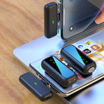 ميكروفون لاسلكي لافاليير SX6 1 إرسال + 2 استقبال مع شاشة رقمية وصندوق شحن، Type-C، 8 دبابيس