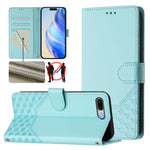غطاء هاتف جلدي بنقش خلية النحل مع تقنية RFID، لهواتف iPhone 11 Pro Max، iPhone 11، iPhone 11 Pro، iPhone X / XS، iPhone XR، iPhone XS Max، iPhone 8 Plus / 7 Plus