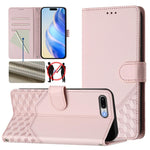 غطاء هاتف جلدي بنقش خلية النحل مع تقنية RFID، لهواتف iPhone 11 Pro Max، iPhone 11، iPhone 11 Pro، iPhone X / XS، iPhone XR، iPhone XS Max، iPhone 8 Plus / 7 Plus