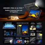 جهاز لوحي متين للغاية Ulefone Armor Pad 4 Ultra، شاشة 10.36 بوصة، أندرويد 14، معالج MediaTek Dimensity 6300 ثماني النواة، شبكة 5G، قابس الاتحاد الأوروبي، Armor Pad 4 Ultra