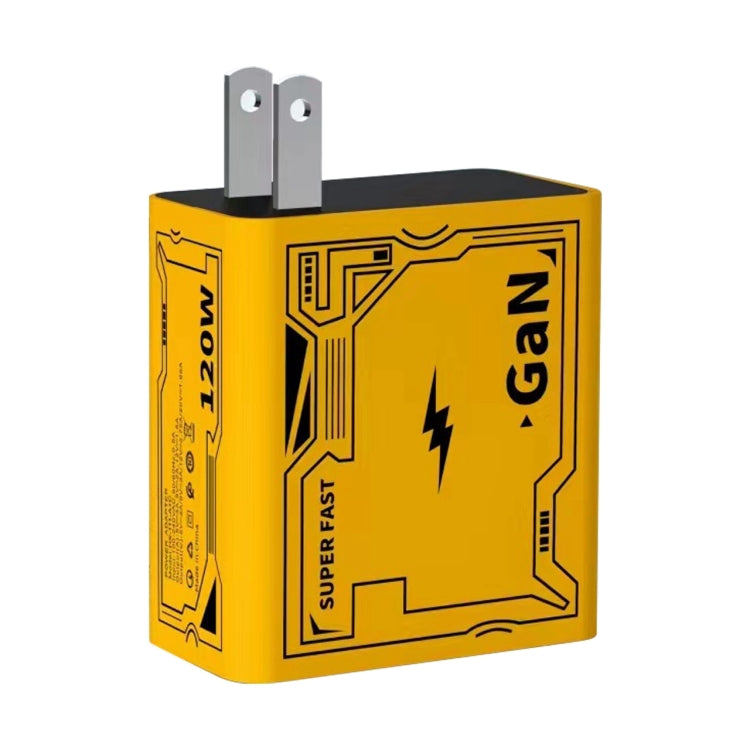 شاحن فائق السرعة HX111 120 واط USB Type-C GaN، قابس الولايات المتحدة، قابس الاتحاد الأوروبي، قابس المملكة المتحدة