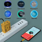 شاحن فائق السرعة HX111 120 واط USB Type-C GaN، قابس الولايات المتحدة، قابس الاتحاد الأوروبي، قابس المملكة المتحدة