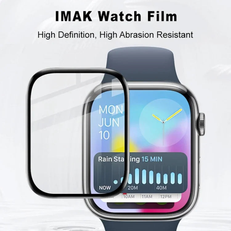 فيلم حماية ساعة عالي الدقة من Plexiglass من IMAK، لسلسلة Apple Watch 10 / 11 بمقاس 46مم، لسلسلة Apple Watch 10 / 11 بمقاس 42مم، لسلسلة Apple Watch Ultra 2 / 3 بمقاس 49مم