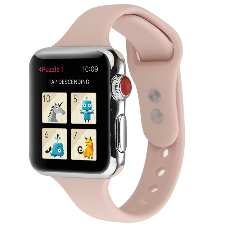 Thin Silicone Double Buckle Replacement Wrist Strap, For Apple Watch 5 & 4 44mm / 3 & 2 & 1 42mm