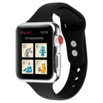 Thin Silicone Double Buckle Replacement Wrist Strap, For Apple Watch Series 7 41mm / 6 & SE & 5 & 4 40mm / 3 & 2 & 1 38mm, For Apple Watch Series 8&7 41mm / SE 2&6&SE&5&4 40mm / 3&2&1 38mm