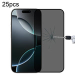 25 قطعة فيلم زجاج مقسى بشاشة حريرية مضادة للتجسس بتغطية كاملة، لهواتف iPhone 17 Pro Max، iPhone 17 Pro، iPhone 17، iPhone Air، iPhone 16 Pro Max، iPhone 16 Pro، iPhone 16 Plus، iPhone 16