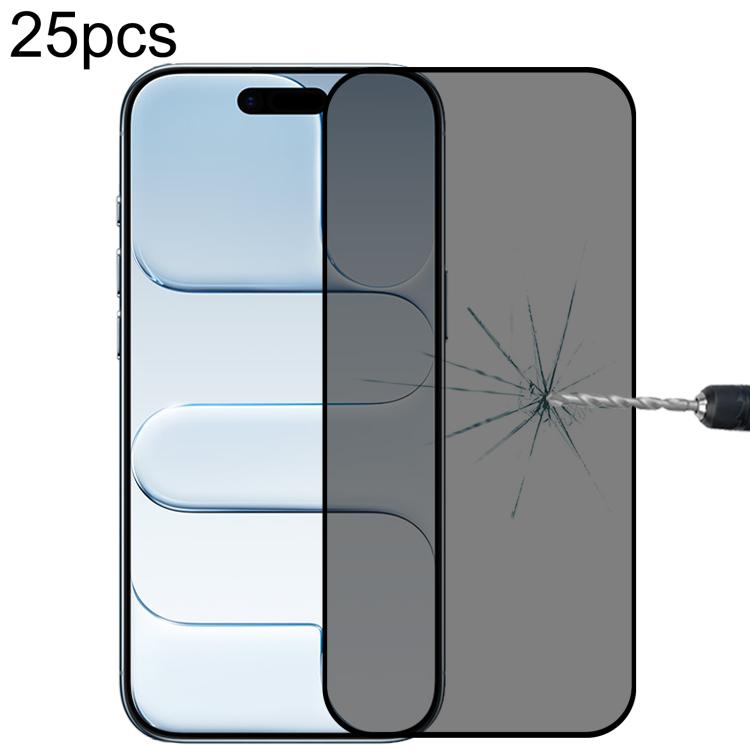25 قطعة فيلم زجاج مقسى بشاشة حريرية مضادة للتجسس بتغطية كاملة، لهواتف iPhone 17 Pro Max، iPhone 17 Pro، iPhone 17، iPhone Air، iPhone 16 Pro Max، iPhone 16 Pro، iPhone 16 Plus، iPhone 16