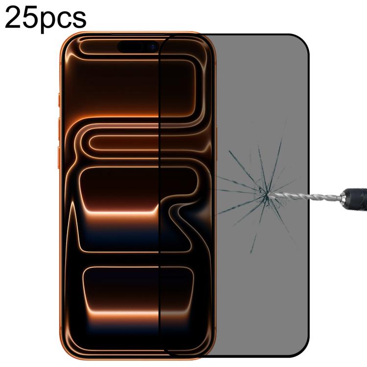 25 قطعة فيلم زجاج مقسى بشاشة حريرية مضادة للتجسس بتغطية كاملة، لهواتف iPhone 17 Pro Max، iPhone 17 Pro، iPhone 17، iPhone Air، iPhone 16 Pro Max، iPhone 16 Pro، iPhone 16 Plus، iPhone 16