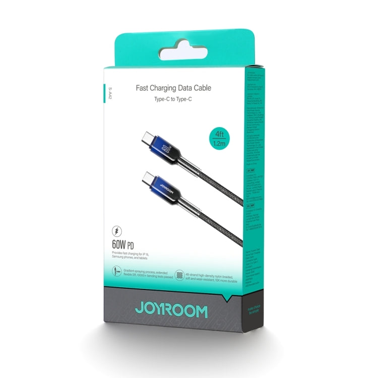 JOYROOM S-A42 سلسلة كريستال واضحة كابل بيانات شحن سريع، الطول: 1.2م، كابل Type-C إلى Type-C، كابل Type-C إلى 8 دبابيس، كابل USB إلى Type-C، كابل USB إلى 8 دبابيس