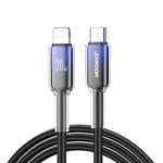 JOYROOM S-A42 سلسلة كريستال واضحة كابل بيانات شحن سريع، الطول: 1.2م، كابل Type-C إلى Type-C، كابل Type-C إلى 8 دبابيس، كابل USB إلى Type-C، كابل USB إلى 8 دبابيس