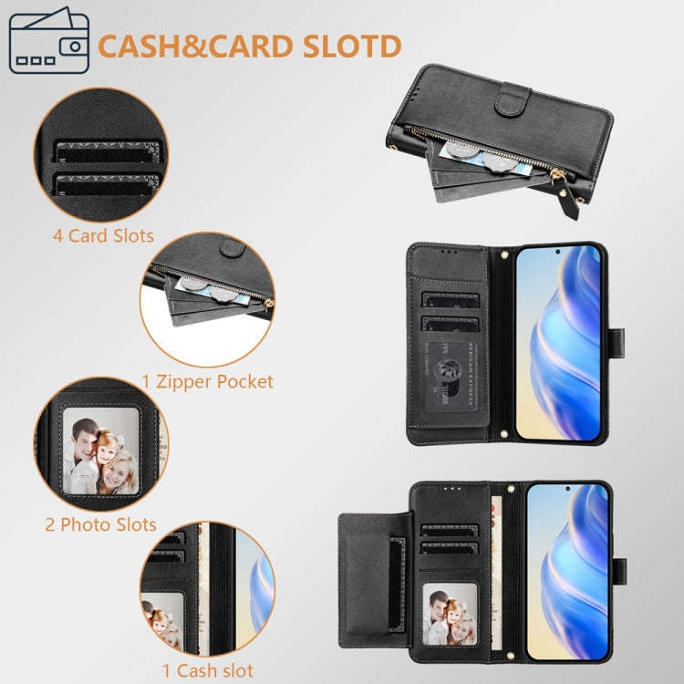 غطاء هاتف جلدي بمحفظة بسحاب مع فتحات متعددة للبطاقات، لـ iPhone 14 Pro Max، iPhone SE 2022 / 2020 / 8 / 7، iPhone 13 Pro Max، iPhone 13 Pro، iPhone 13 mini، iPhone 12 / 12 Pro، iPhone 12 Pro Max، iPhone 12 mini